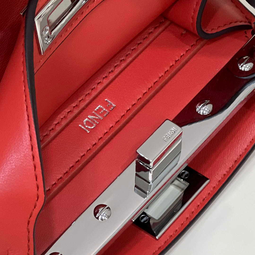 Fendi 8BN335 Peekaboo ISeeU Petite Padded Nappa Leather Bag Red - Default Title - View 7