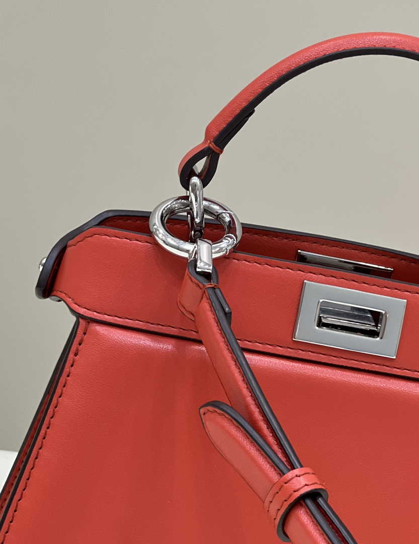 Fendi 8BN335 Peekaboo ISeeU Petite Padded Nappa Leather Bag Red - Default Title - View 8