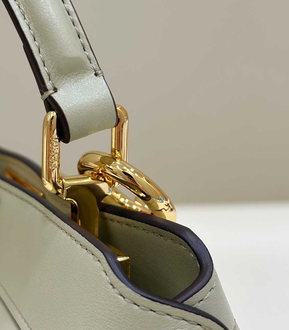 Fendi 8BN335 Peekaboo ISeeU Petite Padded Nappa Leather Bag Beige Green - Default Title - View 5