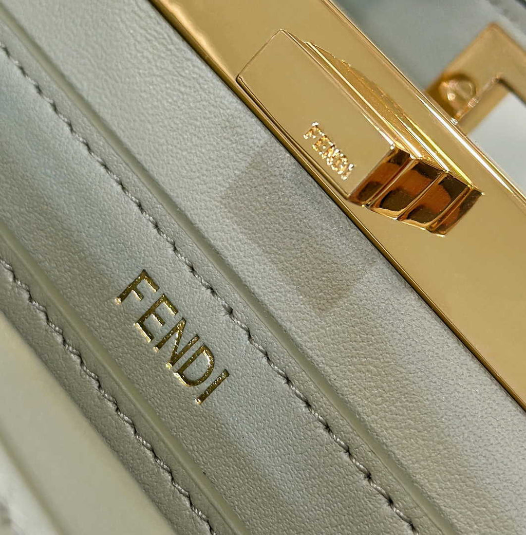 Fendi 8BN335 Peekaboo ISeeU Petite Padded Nappa Leather Bag Beige Green - Default Title - View 6