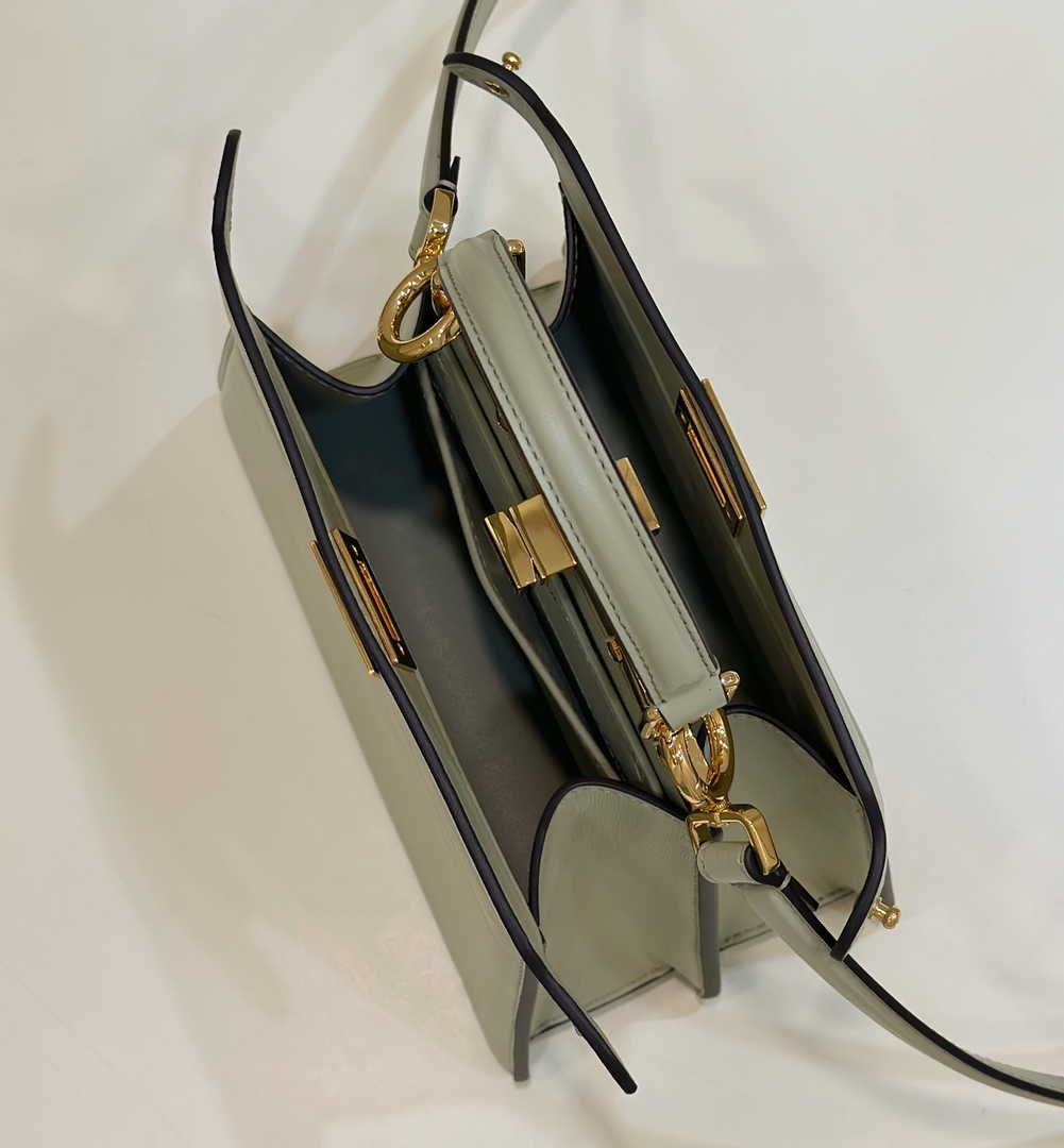 Fendi 8BN335 Peekaboo ISeeU Petite Padded Nappa Leather Bag Beige Green - Default Title - View 9