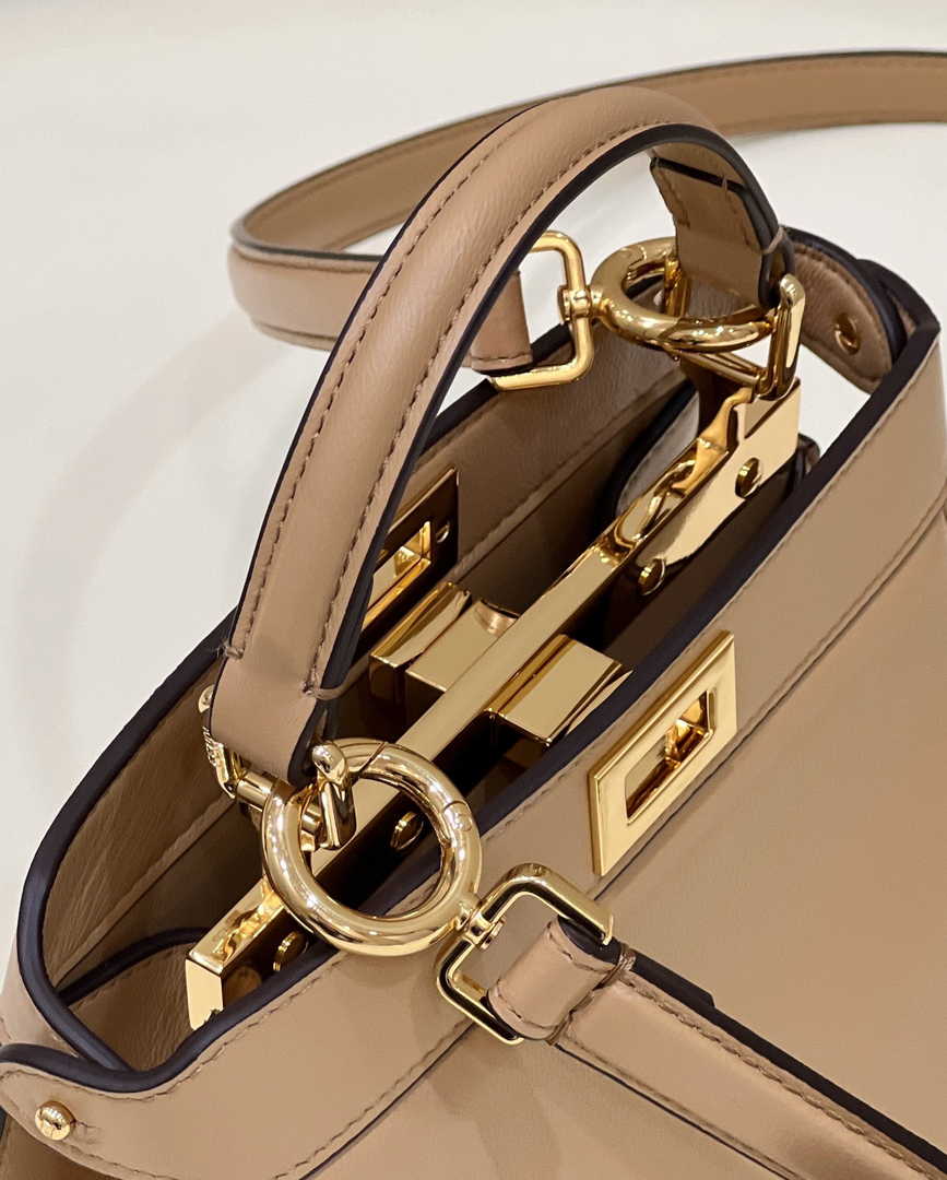 Fendi 8BN335 Peekaboo ISeeU Petite Padded Nappa Leather Bag Apricot - Default Title - View 4