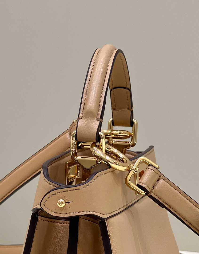 Fendi 8BN335 Peekaboo ISeeU Petite Padded Nappa Leather Bag Apricot - Default Title - View 5