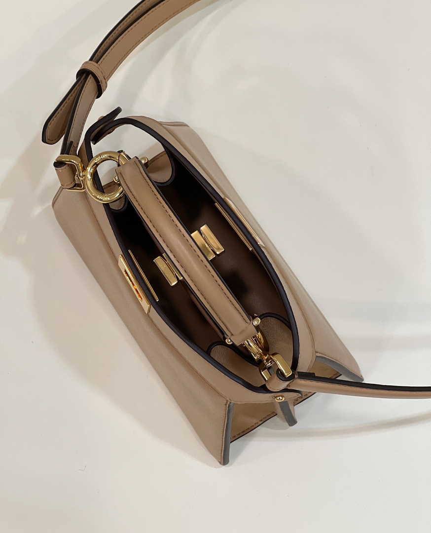 Fendi 8BN335 Peekaboo ISeeU Petite Padded Nappa Leather Bag Apricot - Default Title - View 9