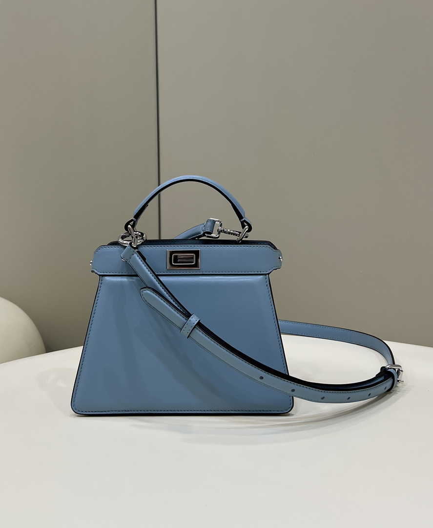 Fendi 8BN335 Peekaboo ISeeU Petite Padded Nappa Leather Bag Blue - Default Title - View 1