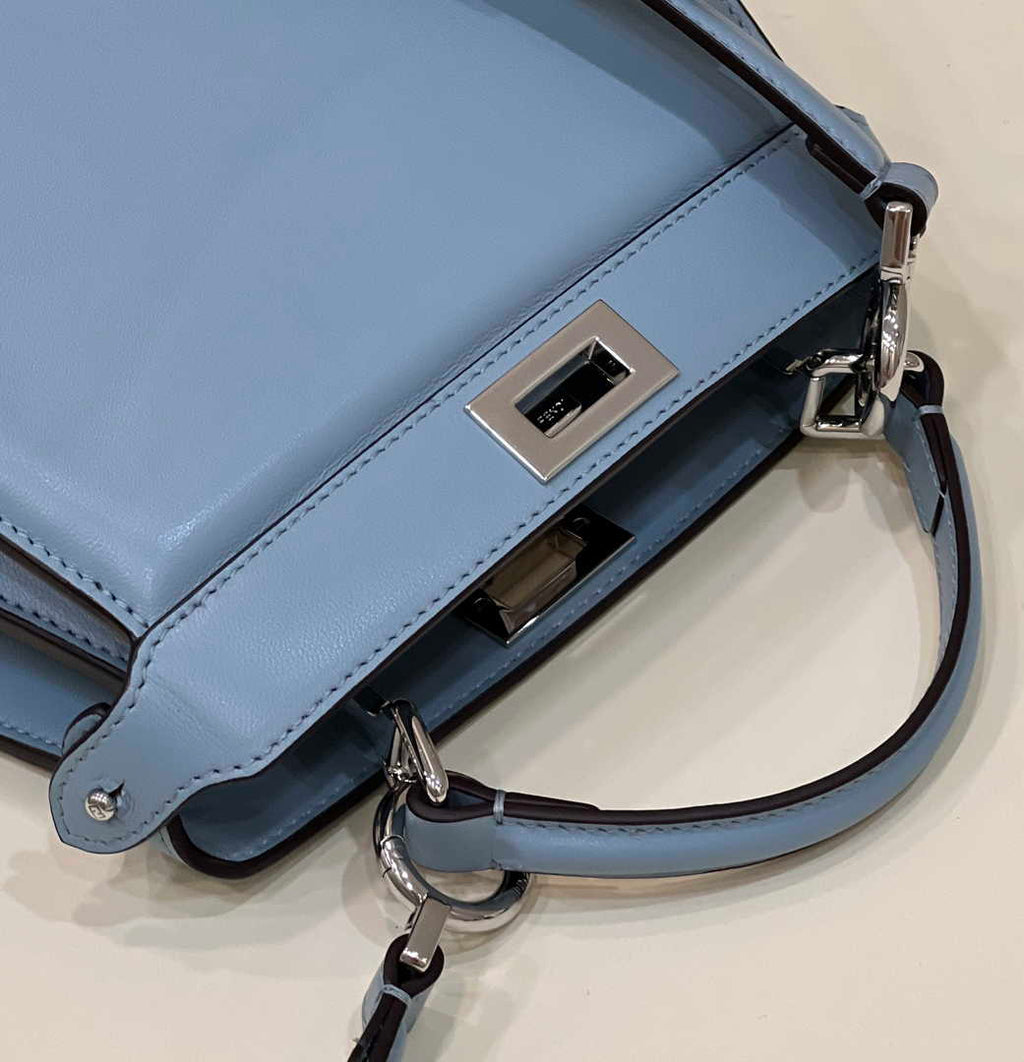 Fendi 8BN335 Peekaboo ISeeU Petite Padded Nappa Leather Bag Blue - Default Title - View 7