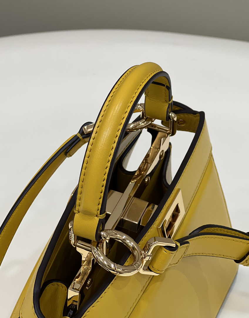 Fendi 8BN335 Peekaboo ISeeU Petite Padded Nappa Leather Bag Yellow - Default Title - View 6