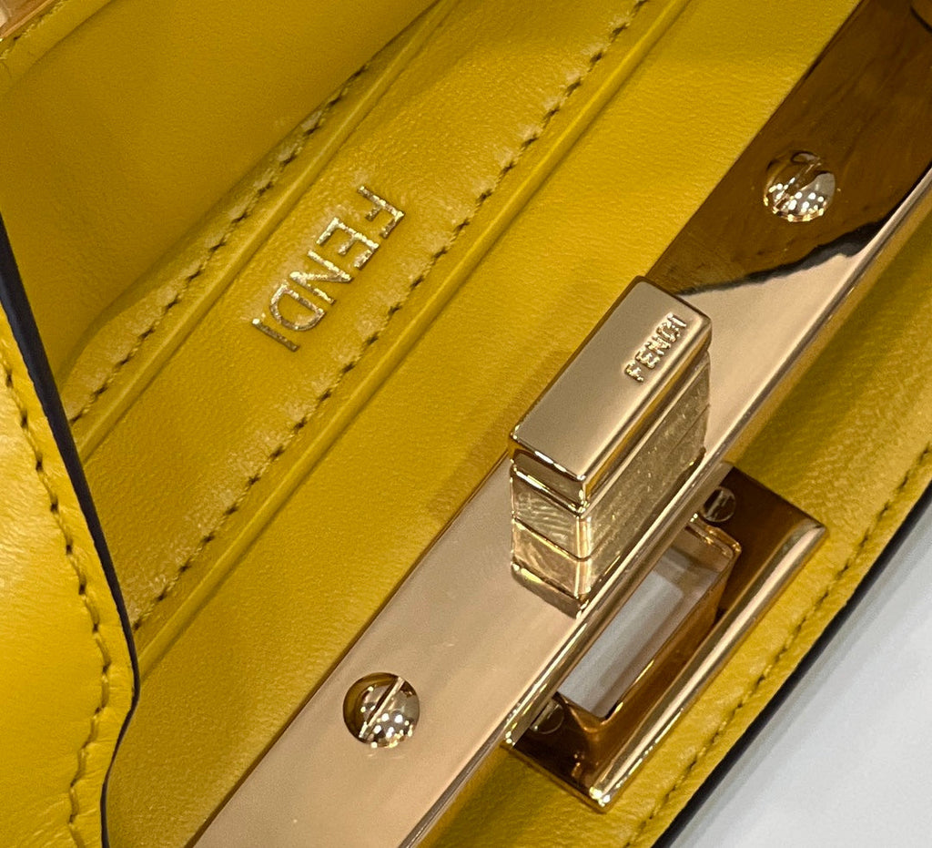 Fendi 8BN335 Peekaboo ISeeU Petite Padded Nappa Leather Bag Yellow - Default Title - View 7