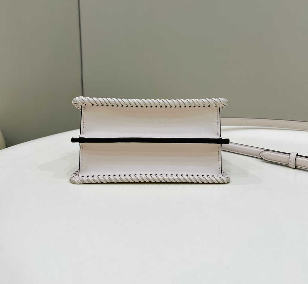 Fendi 8BN335 Peekaboo ISeeU Petite Bag Beige Camellia leather - Default Title - View 5