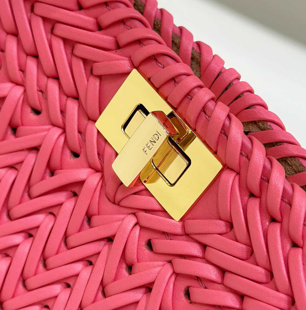Fendi 8BN335 Peekaboo ISeeU Petite Bag Pink Camellia leather - Default Title - View 6