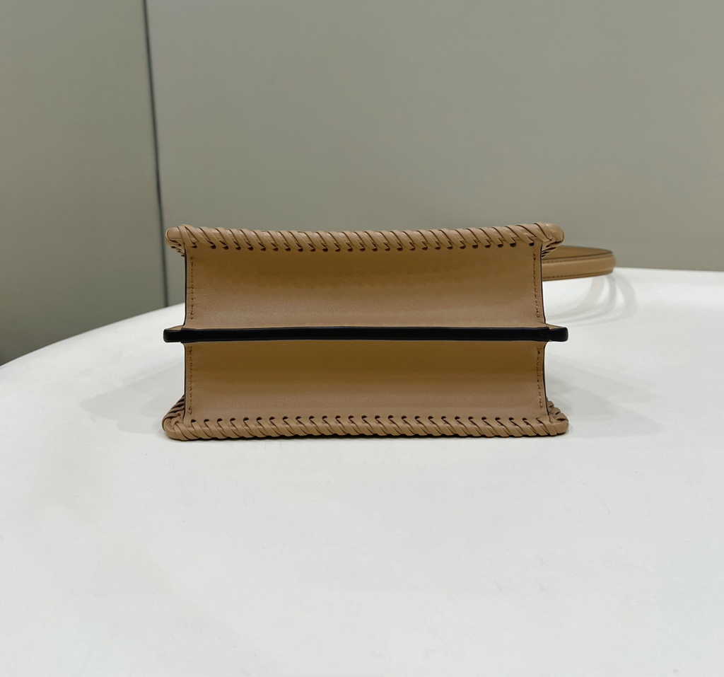Fendi 8BN335 Peekaboo ISeeU Petite Bag Brown Camellia leather - Default Title - View 4