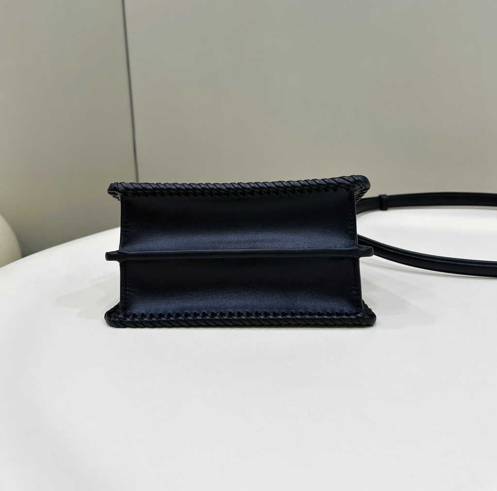 Fendi 8BN335 Peekaboo ISeeU Petite Bag Black Camellia leather - Default Title - View 4