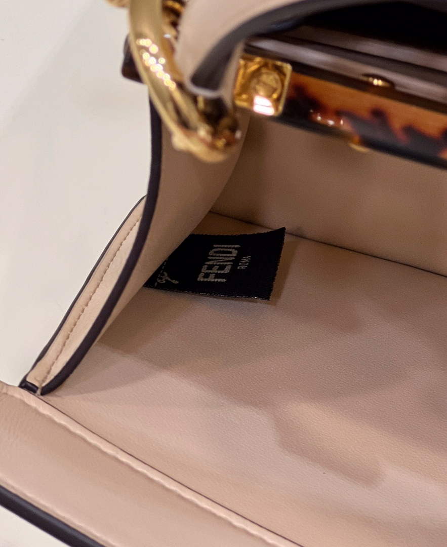 Fendi 8BN335 Peekaboo ISeeU Petite Padded Nappa Leather Bag Dark Beige - Default Title - View 5