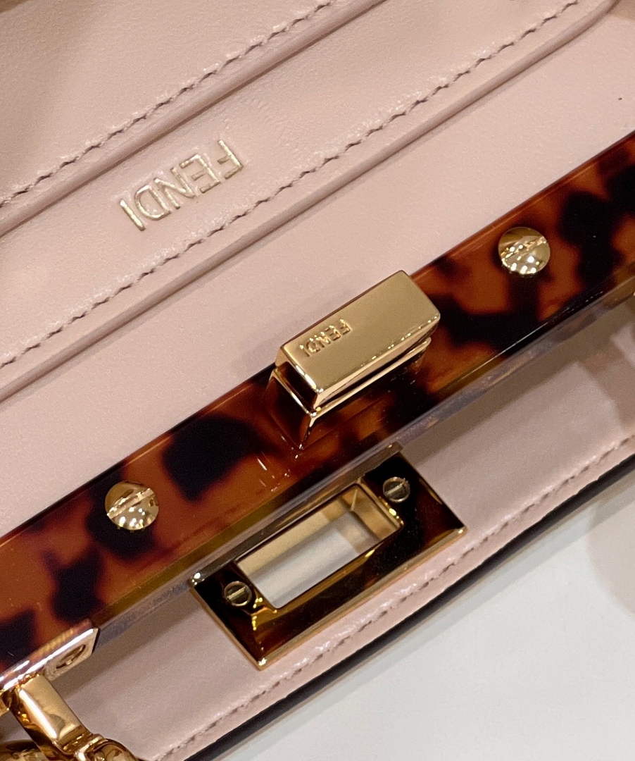 Fendi 8BN335 Peekaboo ISeeU Petite Padded Nappa Leather Bag Dark Beige - Default Title - View 6