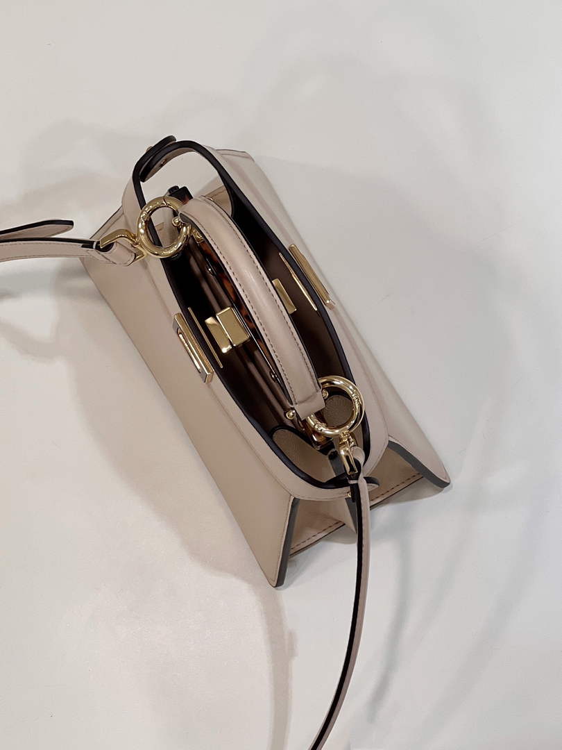 Fendi 8BN335 Peekaboo ISeeU Petite Padded Nappa Leather Bag Dark Beige - Default Title - View 9