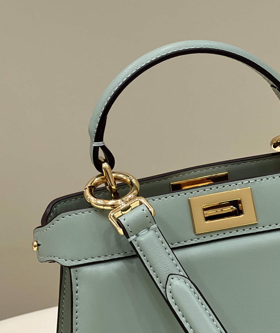 Fendi 8BN335 Peekaboo ISeeU Petite Padded Nappa Leather Bag Light Blue - Default Title - View 4