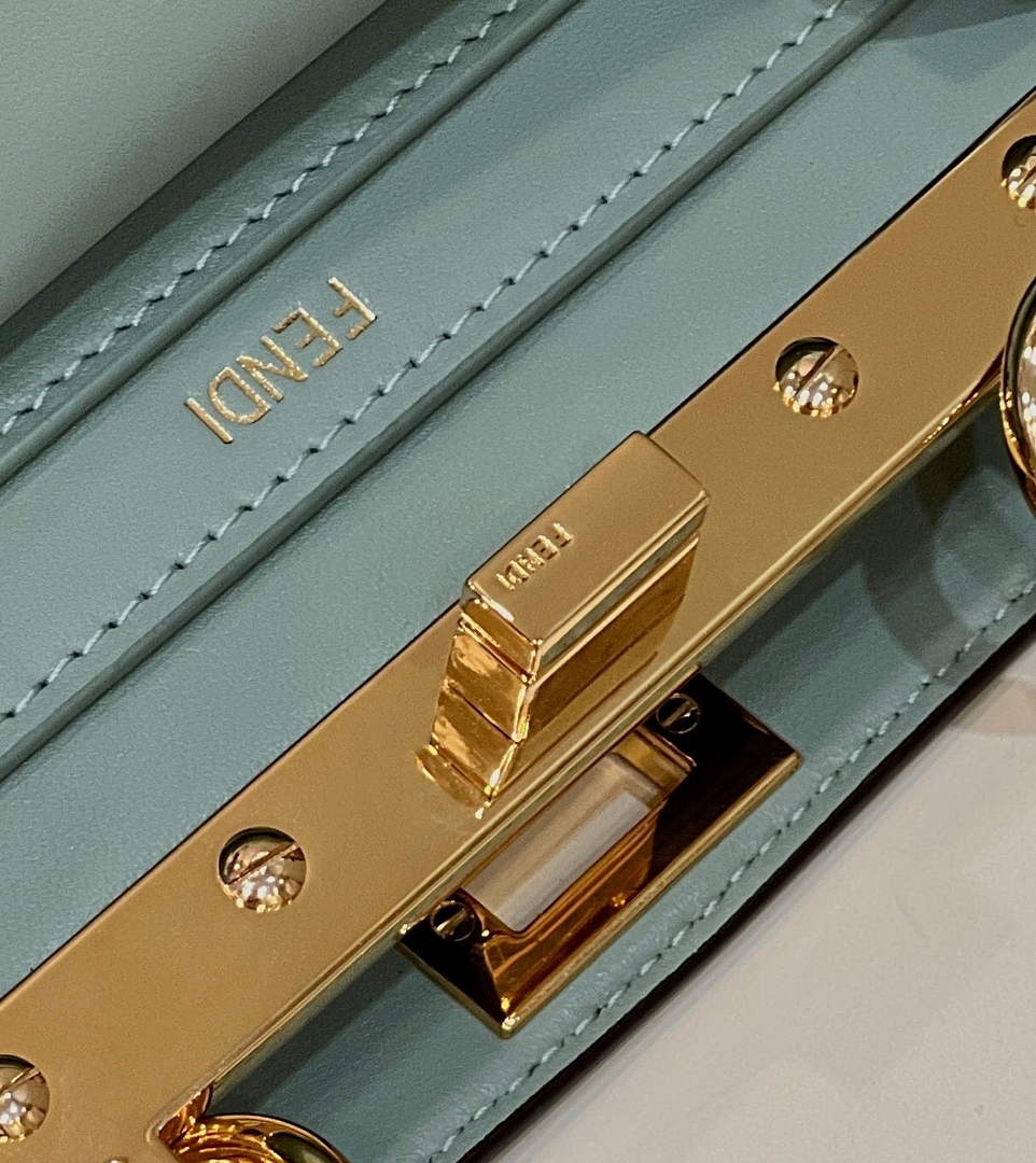 Fendi 8BN335 Peekaboo ISeeU Petite Padded Nappa Leather Bag Light Blue - Default Title - View 7