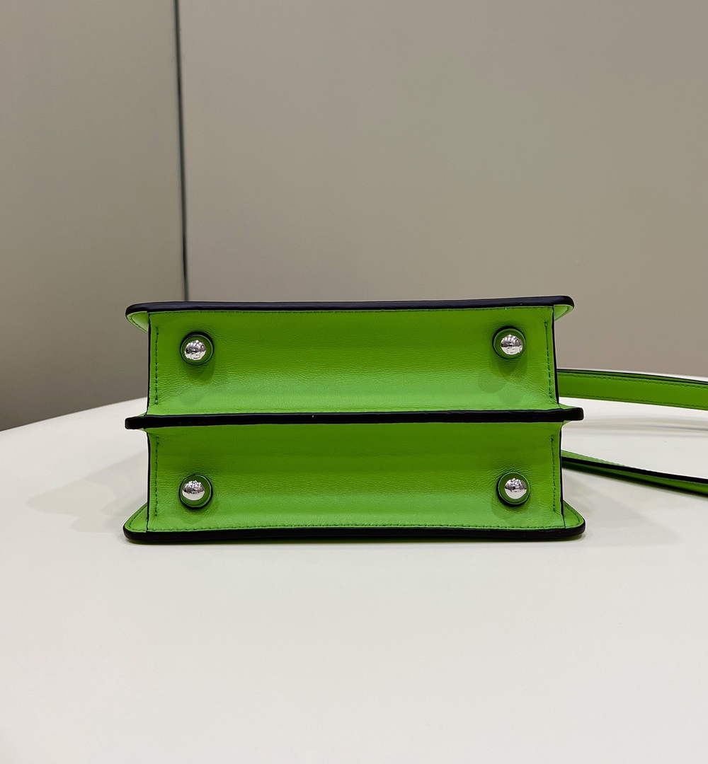 Fendi 8BN335 Peekaboo ISeeU Petite Padded Nappa Leather Bag Green - Default Title - View 3