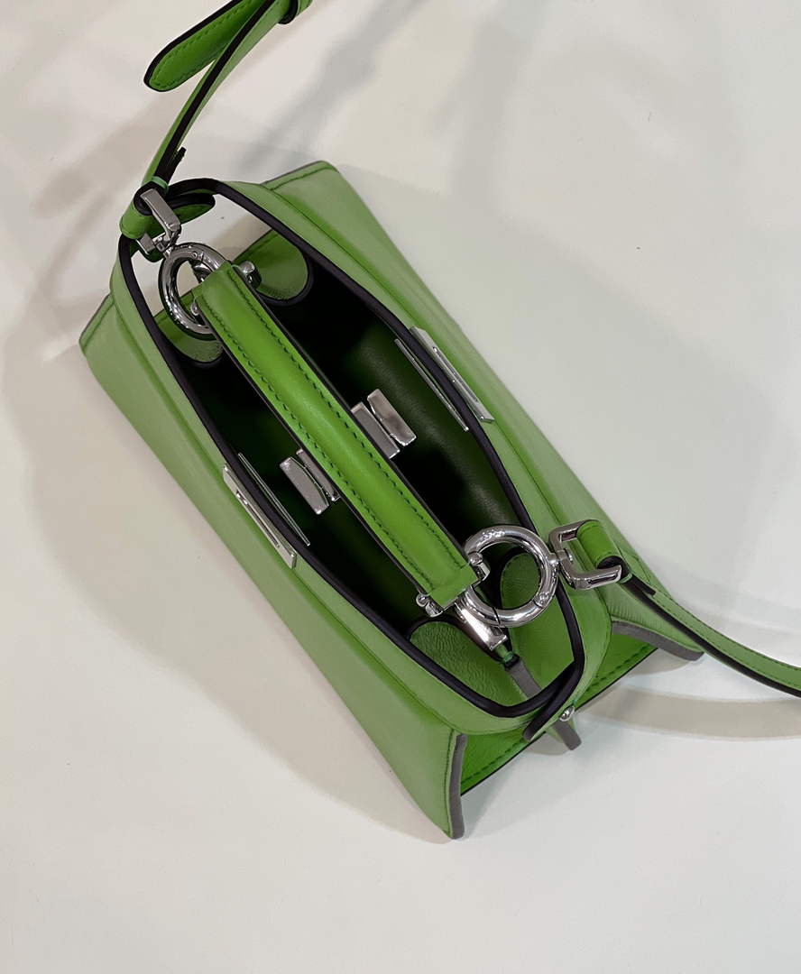 Fendi 8BN335 Peekaboo ISeeU Petite Padded Nappa Leather Bag Green - Default Title - View 8