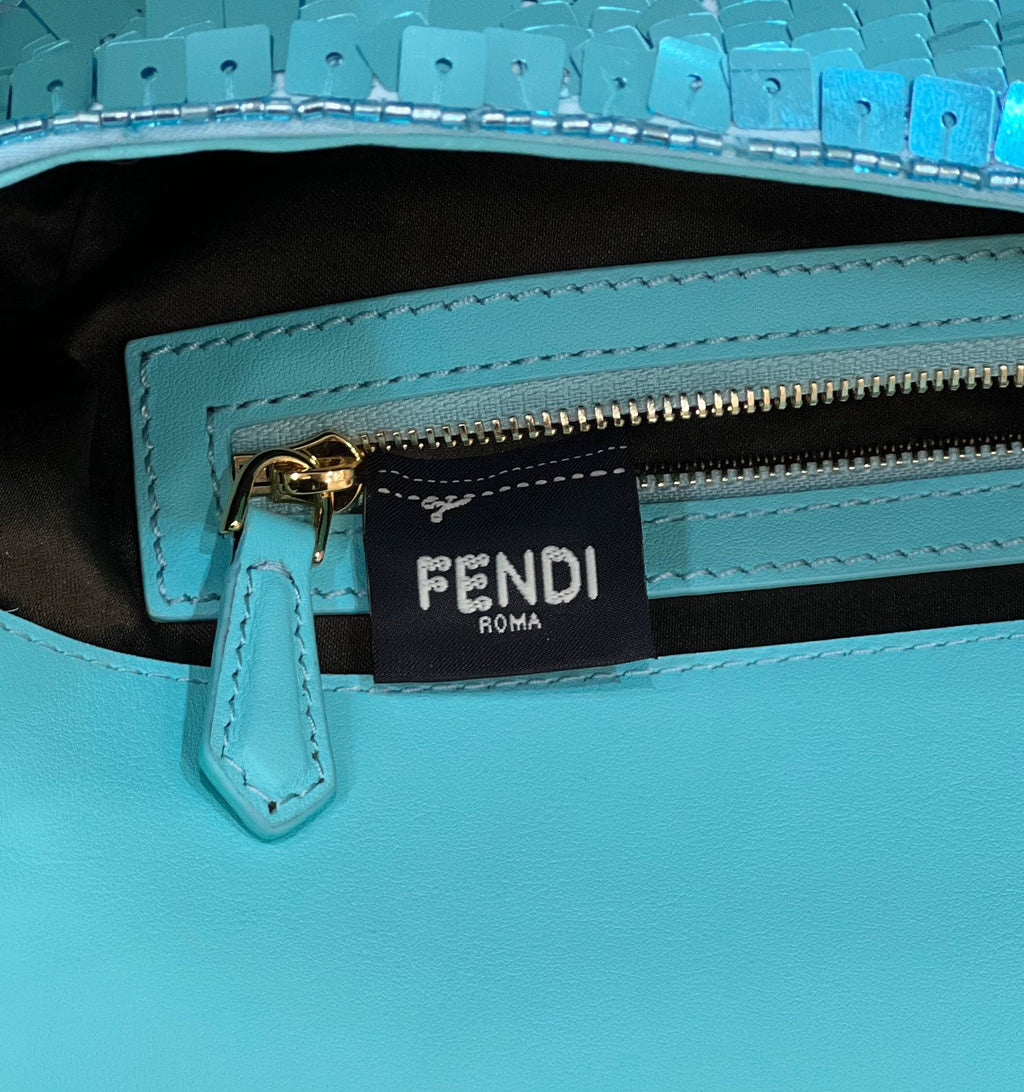Fendi 8BR600 Baguette Bag embroidered with blue sequins - Default Title - View 7