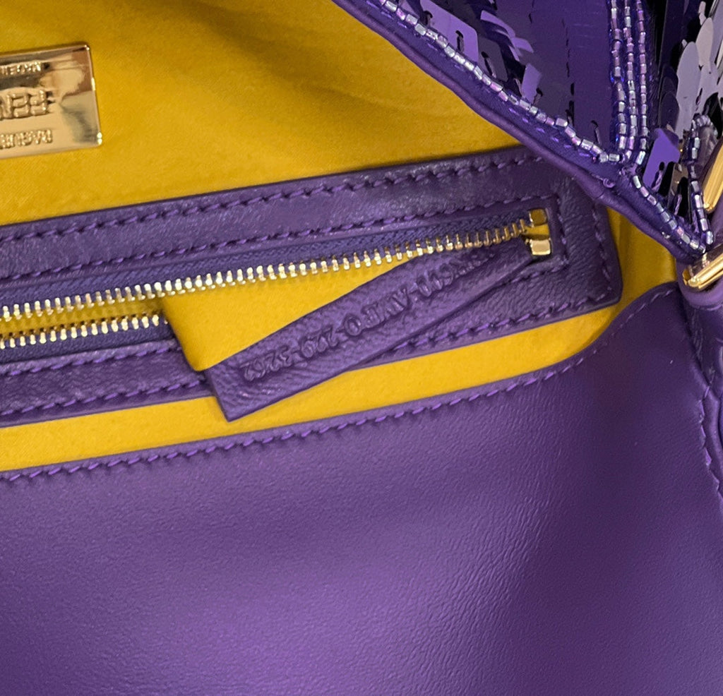 Fendi 8BR600 Baguette Bag embroidered with purple sequins - Default Title - View 9