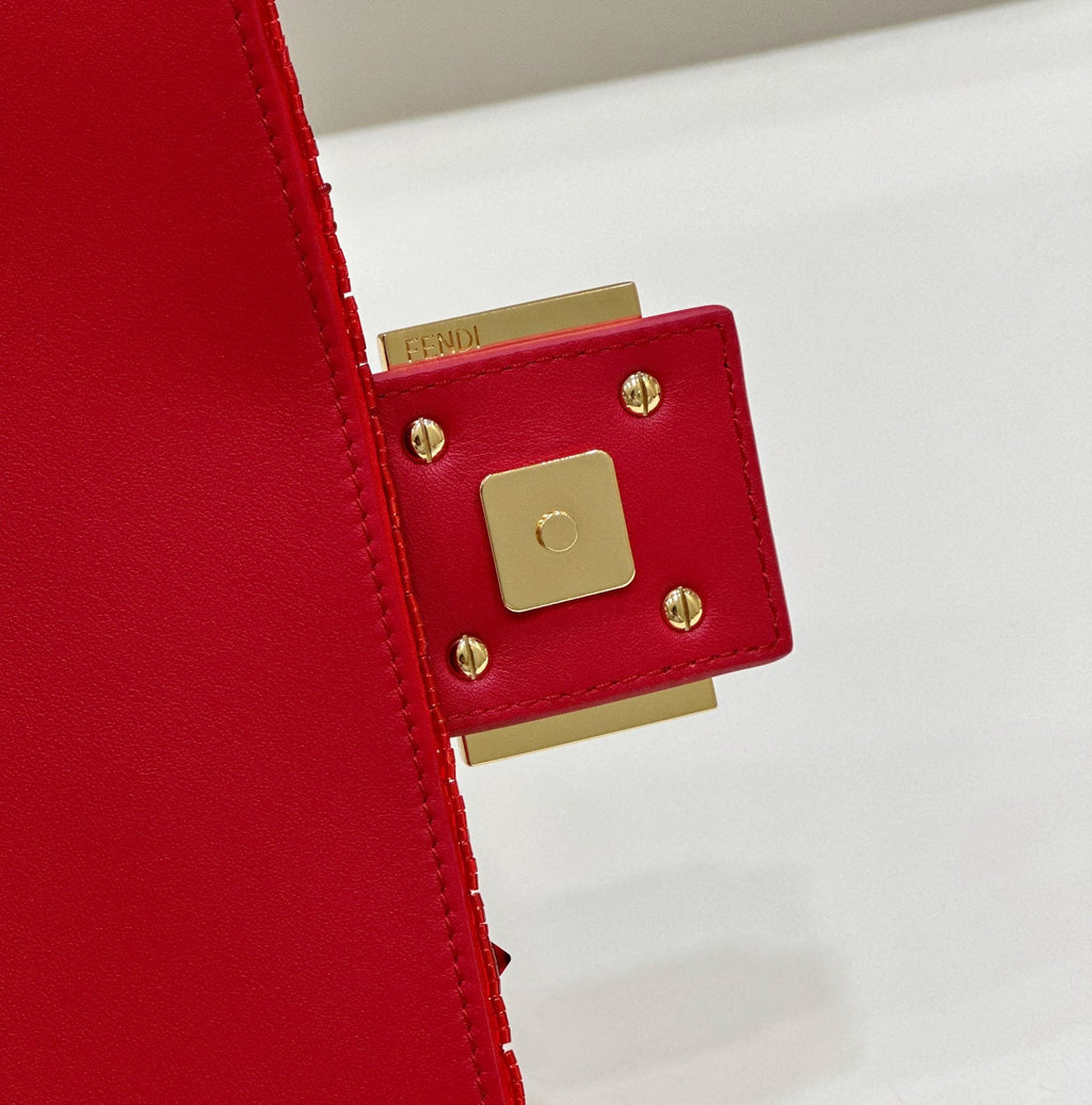 Fendi 8BR600 Baguette Bag embroidered with red sequins - Default Title - View 6