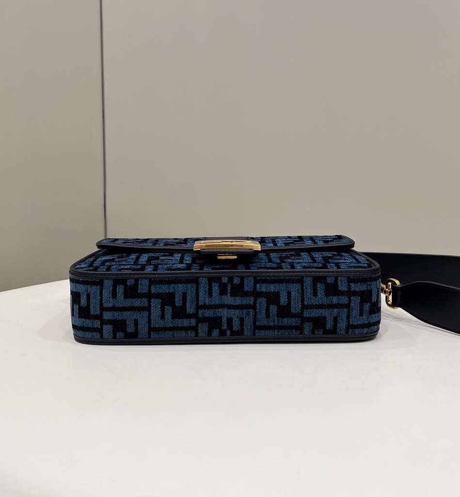 Fendi 8BR600 Baguette Blue FF tapestry fabric bag - Default Title - View 5