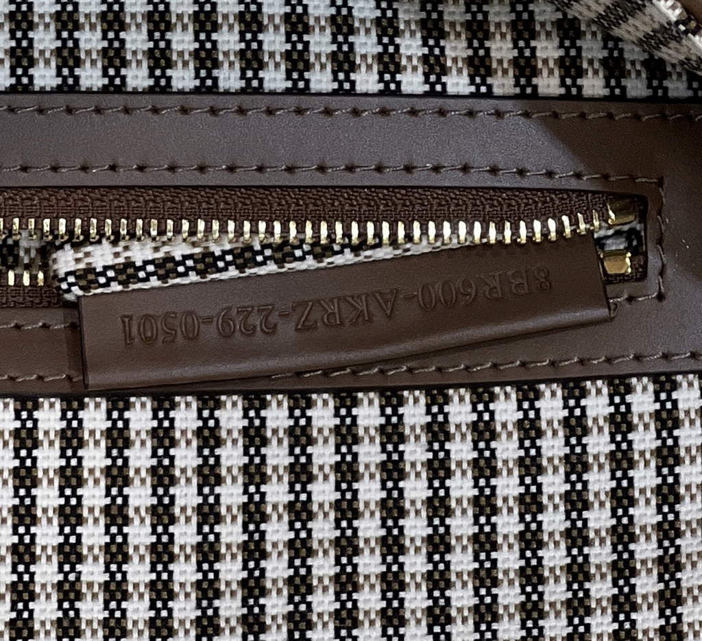 Fendi 8BR600 Baguette Brown houndstooth wool bag with FF embroidery - Default Title - View 8