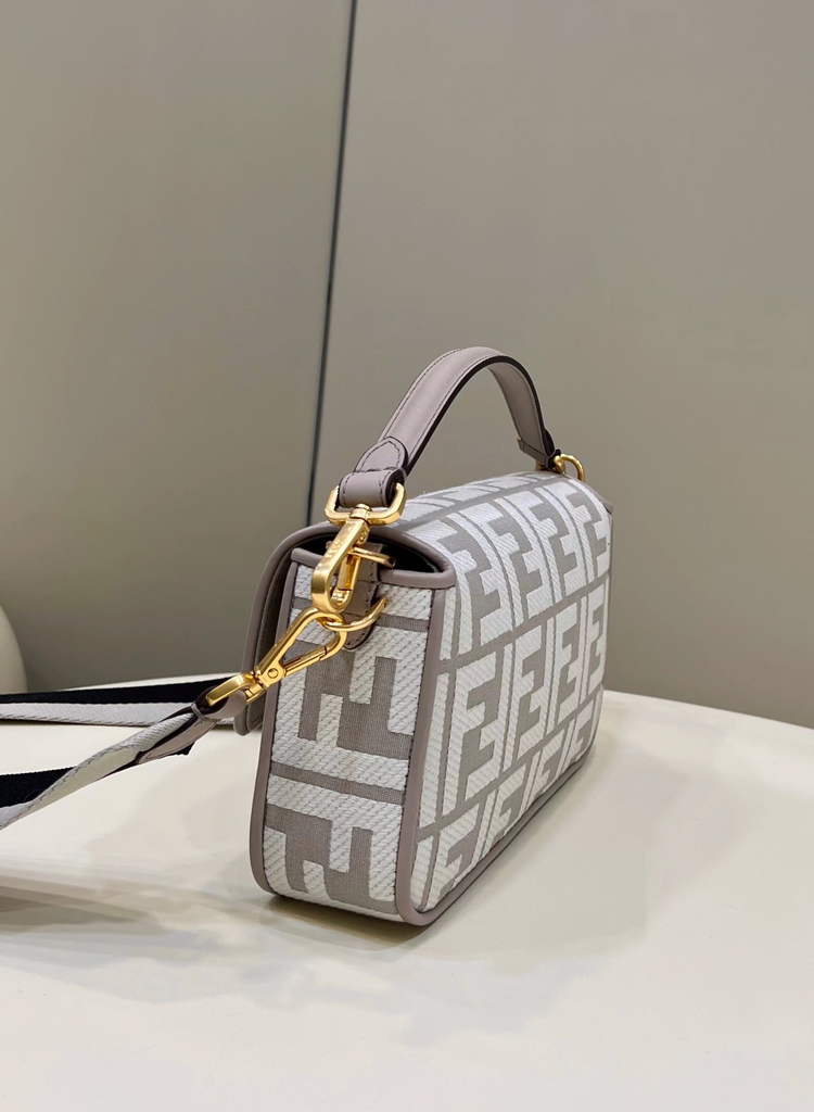 Fendi 8BR600 Baguette Gray FF canvas bag - Default Title - View 4