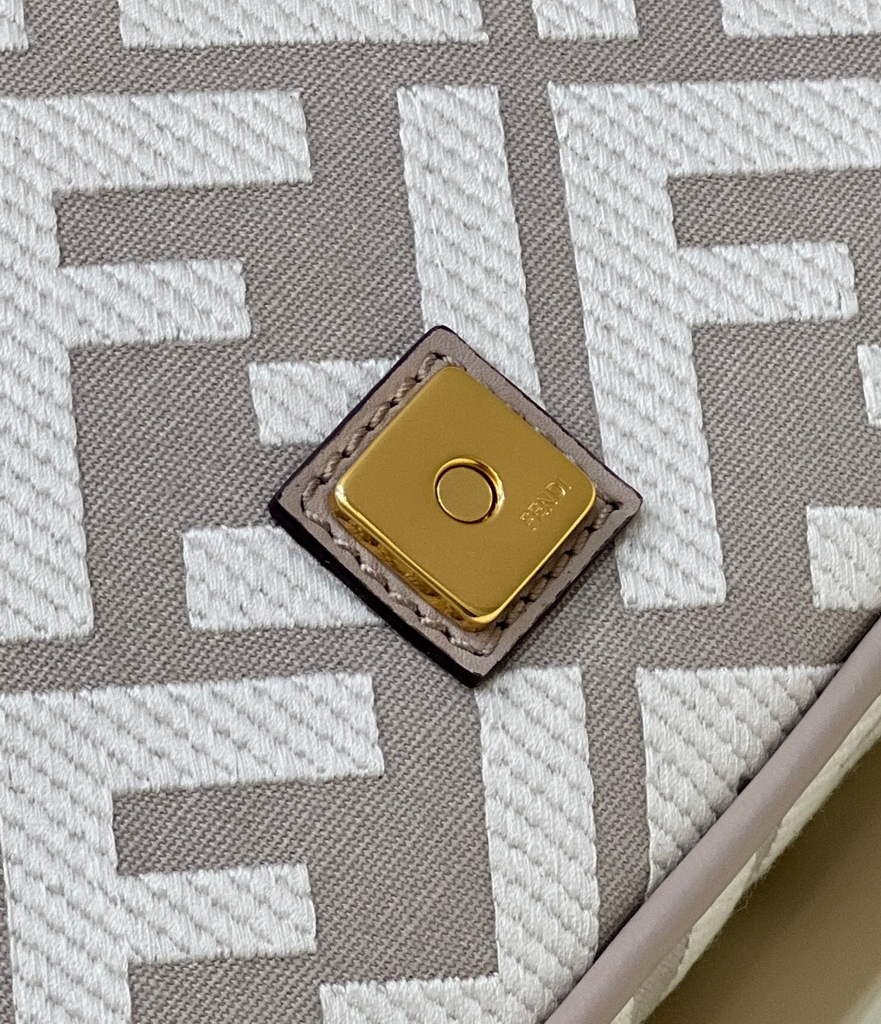 Fendi 8BR600 Baguette Gray FF canvas bag - Default Title - View 7