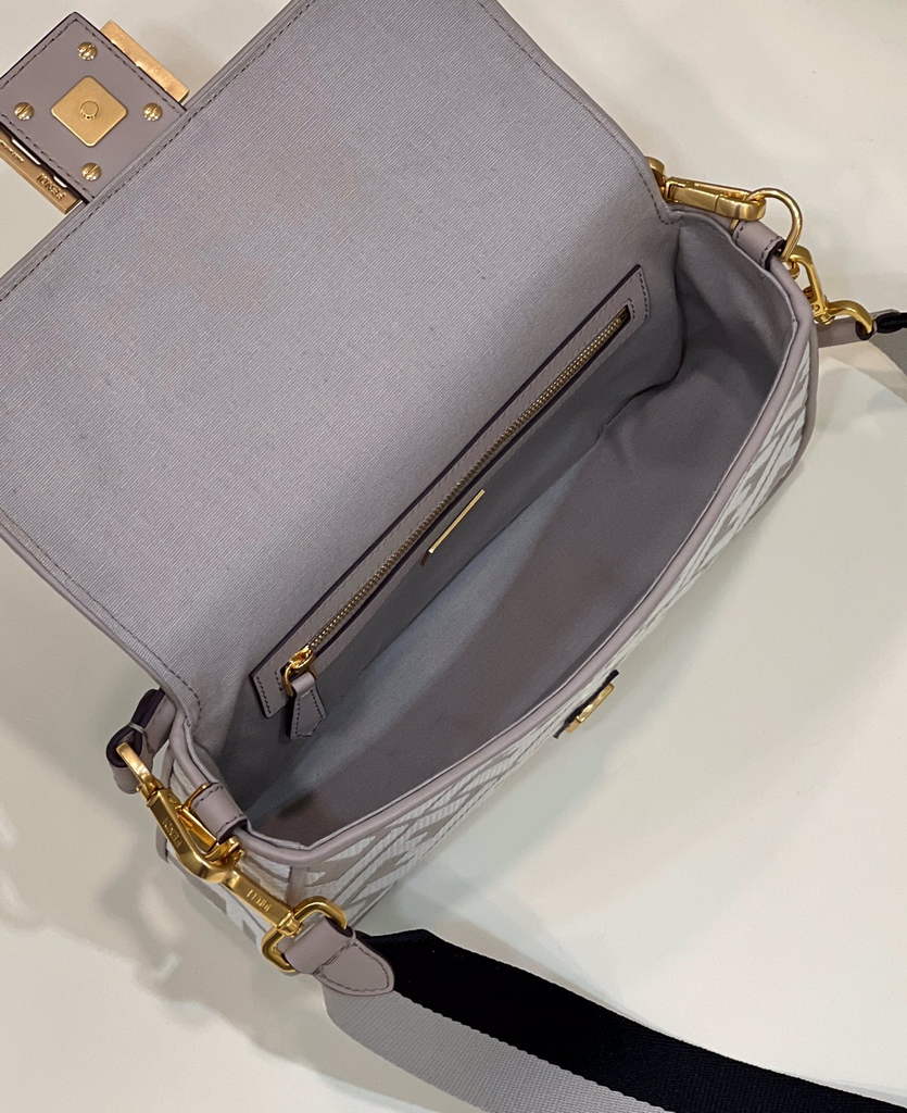 Fendi 8BR600 Baguette Gray FF canvas bag - Default Title - View 10