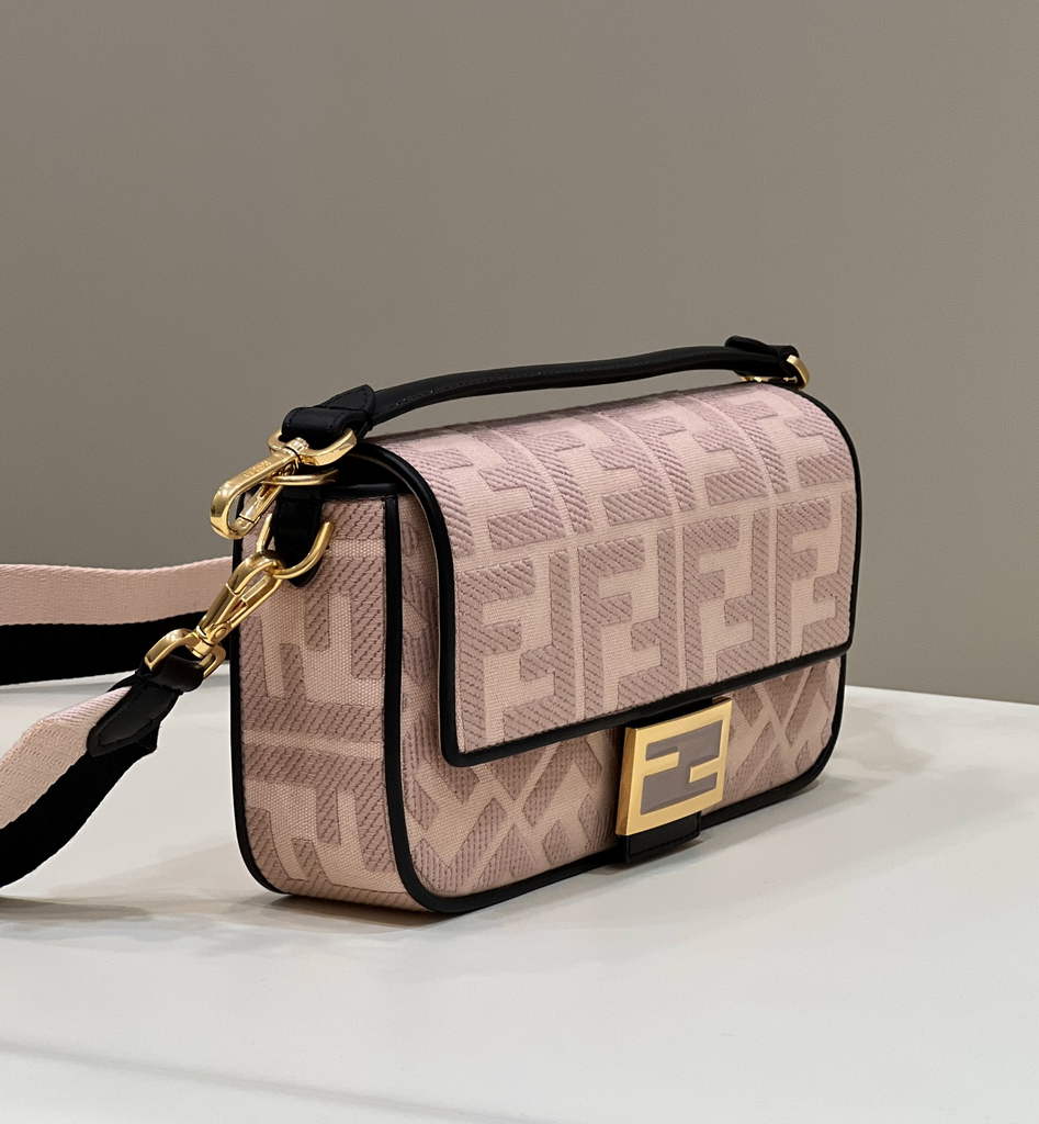 Fendi 8BR600 Baguette Pink Black FF canvas bag - Default Title - View 2