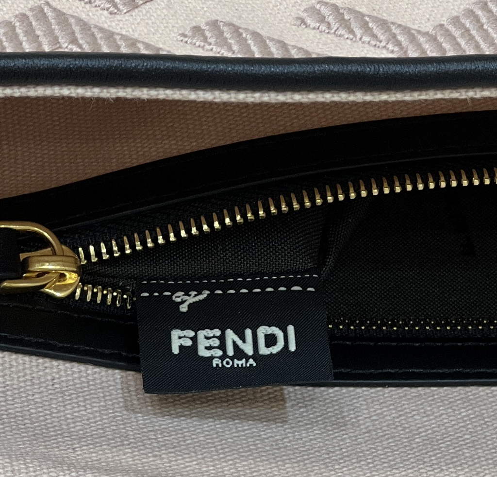 Fendi 8BR600 Baguette Pink Black FF canvas bag - Default Title - View 8
