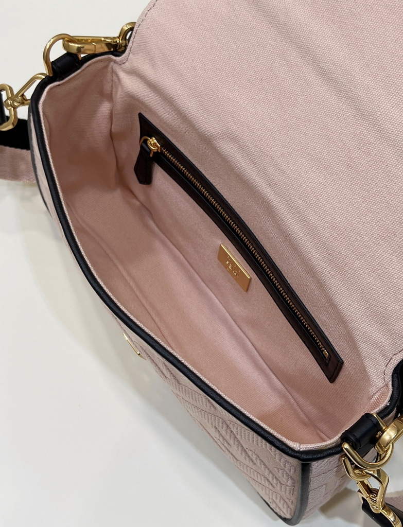 Fendi 8BR600 Baguette Pink Black FF canvas bag - Default Title - View 9