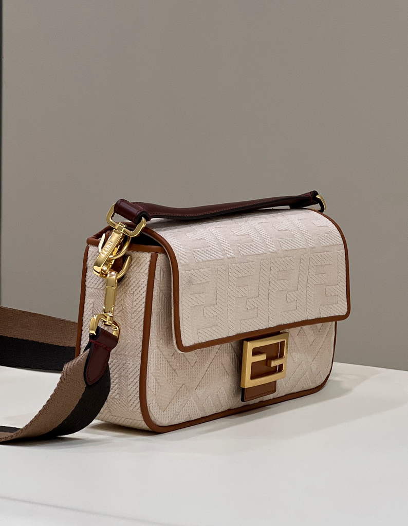 Fendi 8BR600 Baguette Beige FF canvas bag - Default Title - View 4