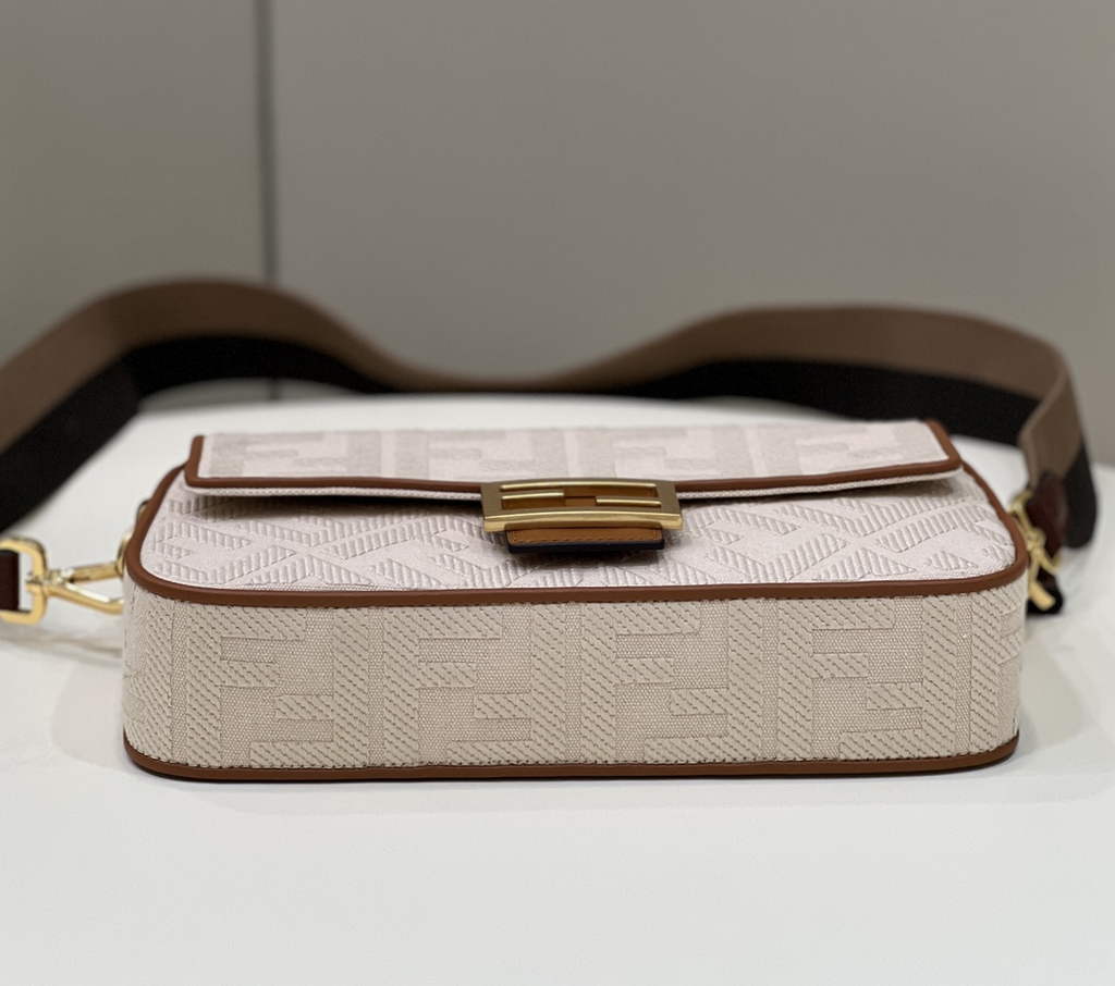 Fendi 8BR600 Baguette Beige FF canvas bag - Default Title - View 5
