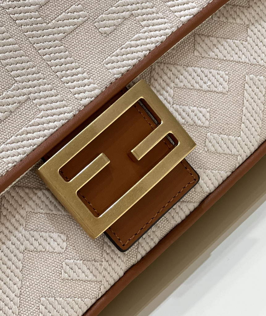 Fendi 8BR600 Baguette Beige FF canvas bag - Default Title - View 6