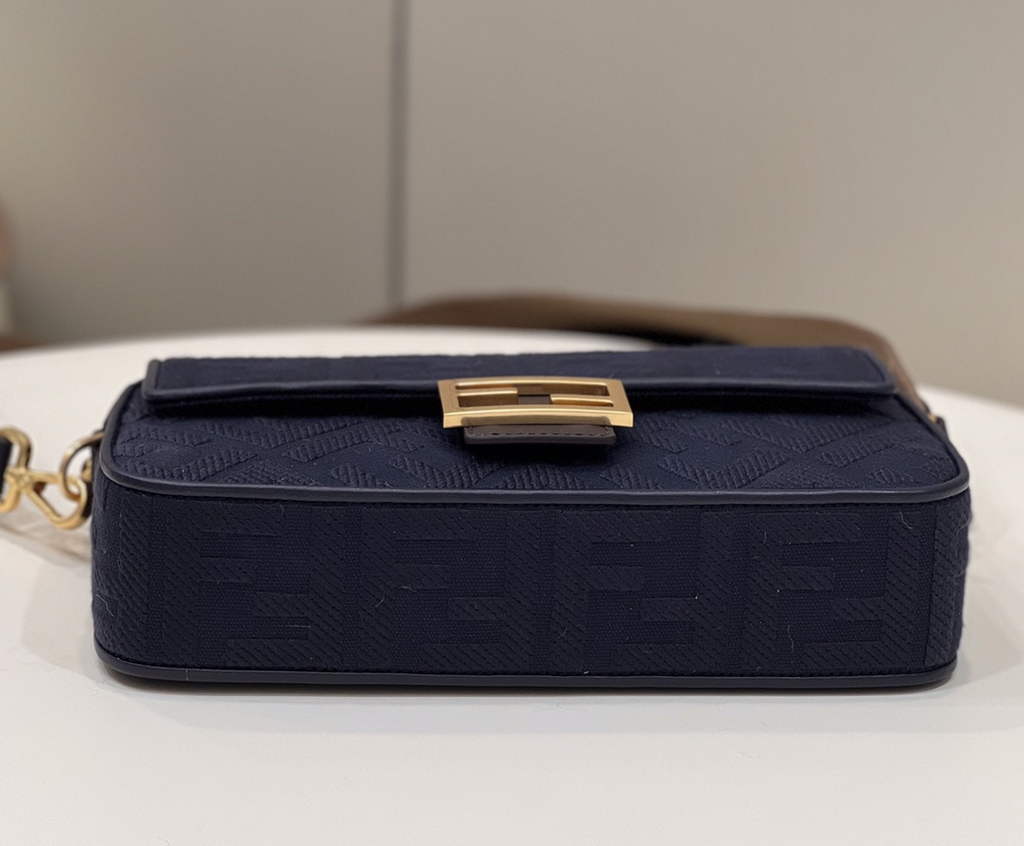 Fendi 8BR600 Baguette Navy Blue FF canvas bag - Default Title - View 4