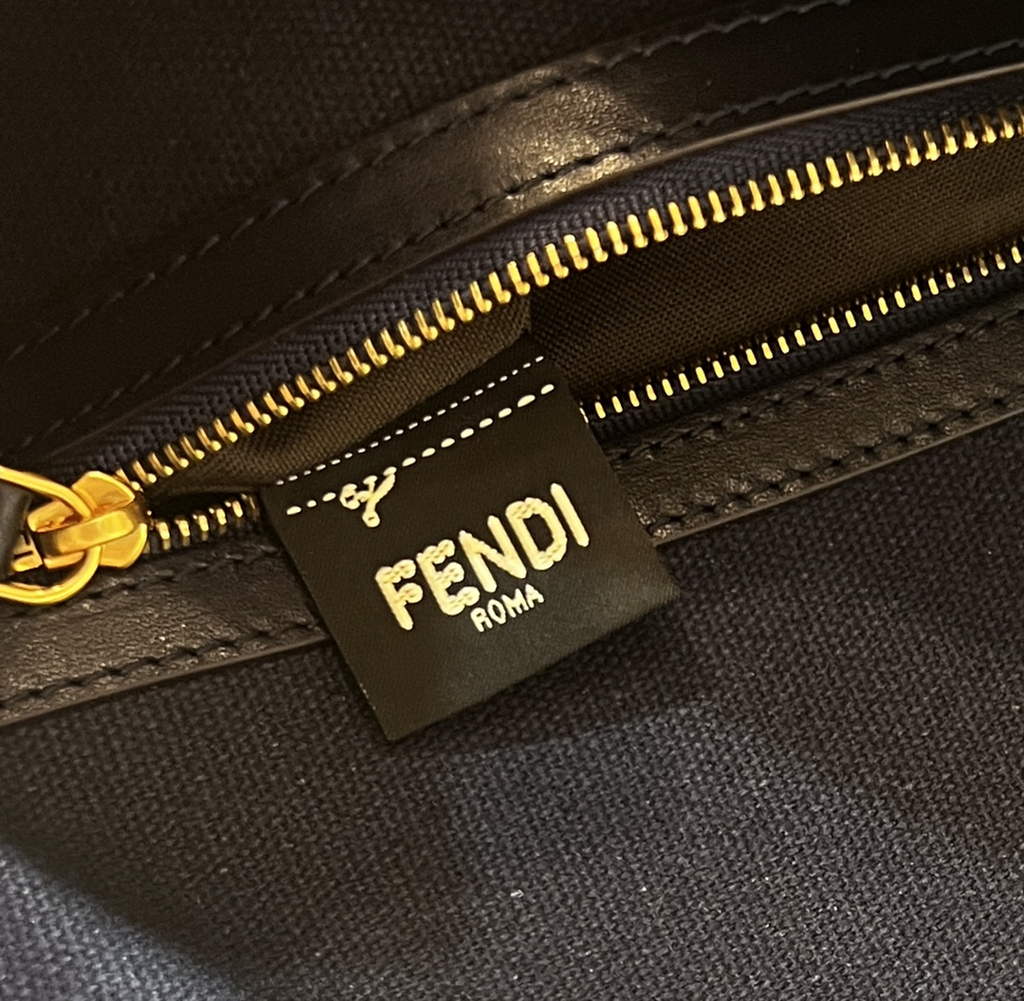 Fendi 8BR600 Baguette Navy Blue FF canvas bag - Default Title - View 8