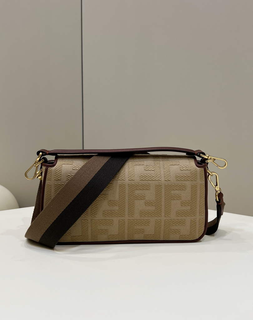 Fendi 8BR600 Baguette Dark Beige FF canvas bag - Default Title - View 3