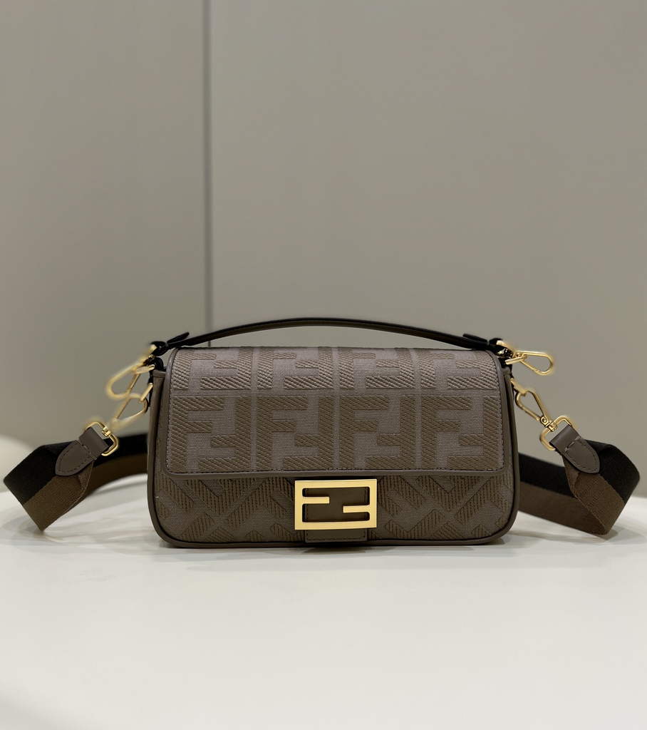 Fendi 8BR600 Baguette Coffee FF canvas bag - Default Title - View 1