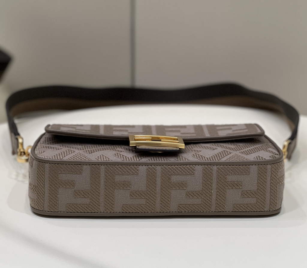 Fendi 8BR600 Baguette Coffee FF canvas bag - Default Title - View 4