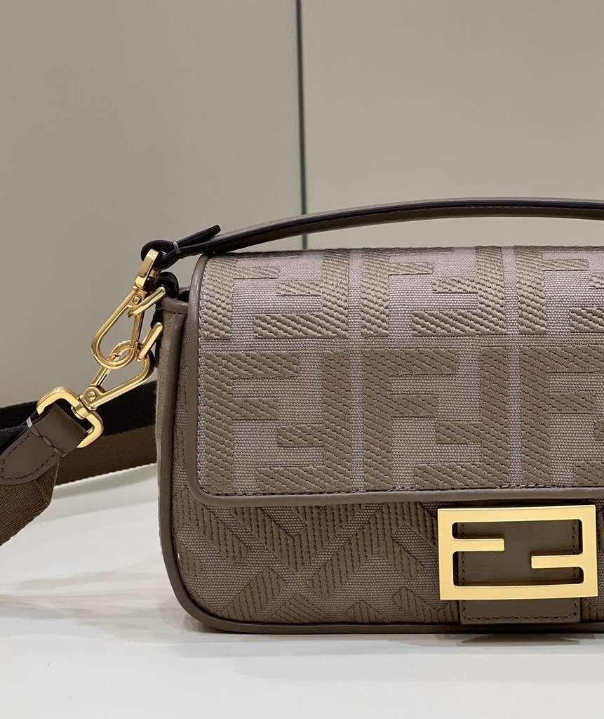 Fendi 8BR600 Baguette Coffee FF canvas bag - Default Title - View 5