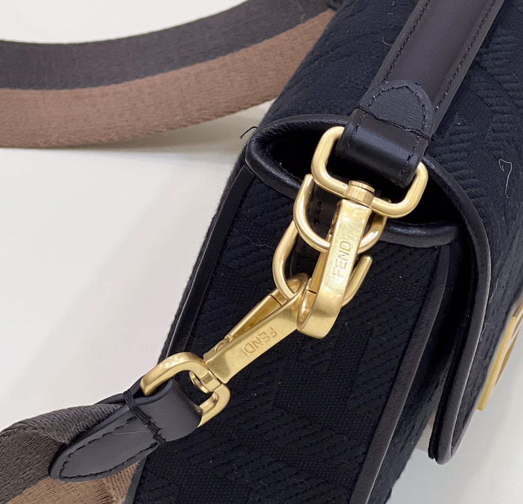 Fendi 8BR600 Baguette Black FF canvas bag - Default Title - View 5