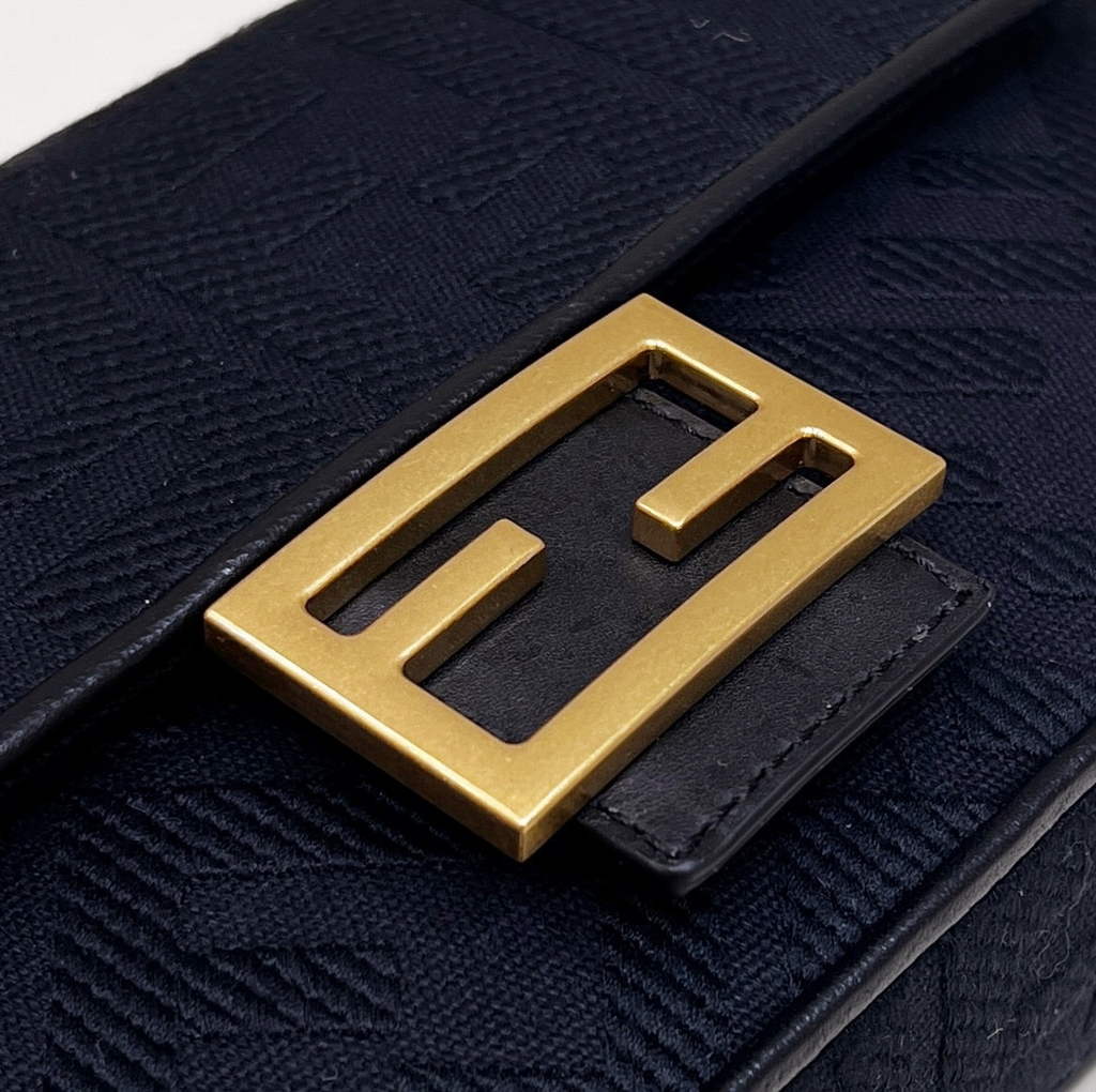 Fendi 8BR600 Baguette Black FF canvas bag - Default Title - View 2