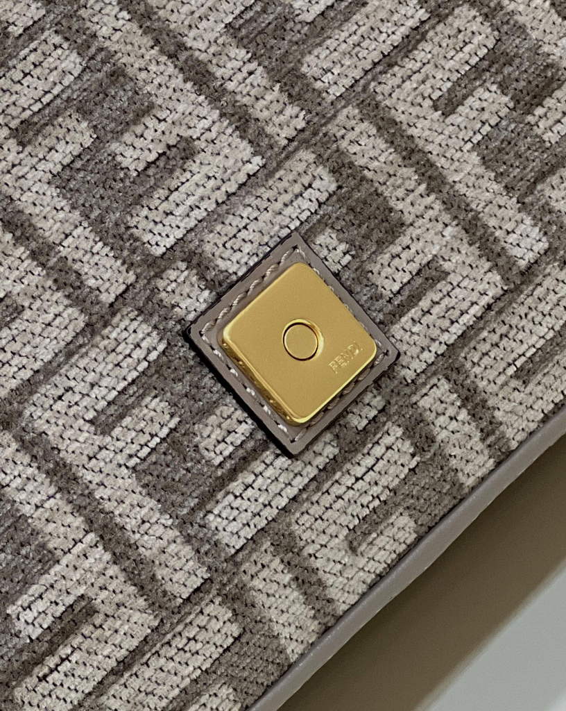 Fendi 8BR600 Baguette Dove gray FF tapestry fabric bag - Default Title - View 7