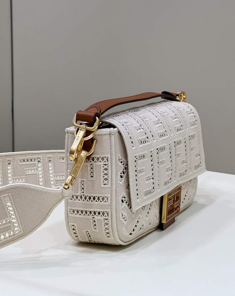 Fendi 8BR600 Baguette Jacquard FF bag White - Default Title - View 3