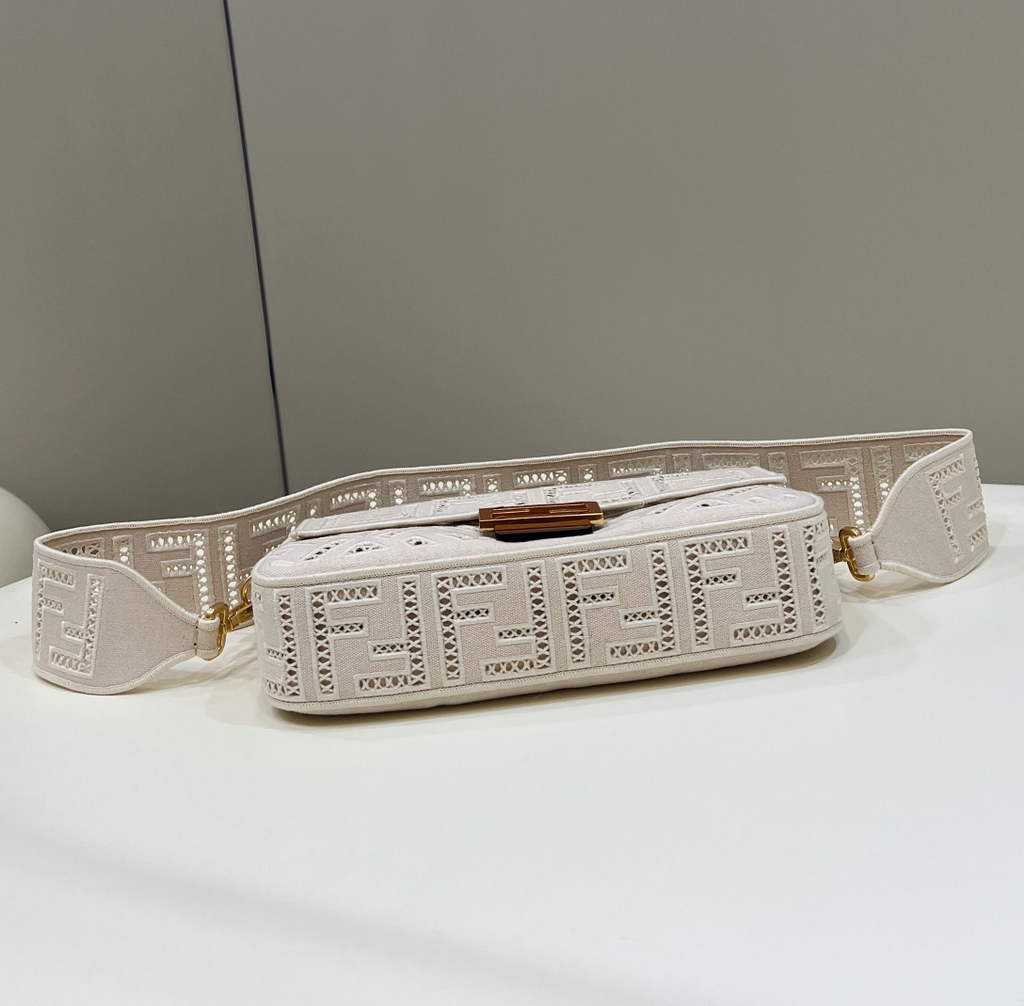 Fendi 8BR600 Baguette Jacquard FF bag White - Default Title - View 4