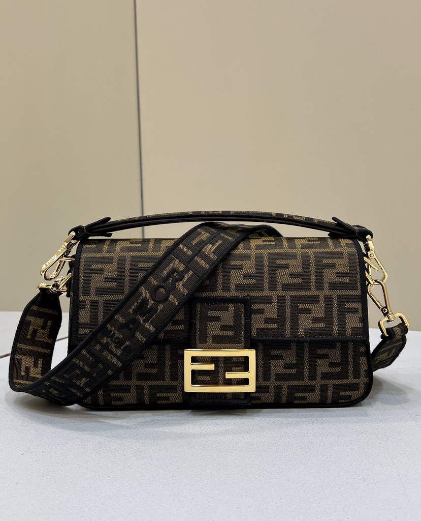 Fendi 8BR600 Baguette Jacquard FF fabric bag Brown - Default Title - View 2