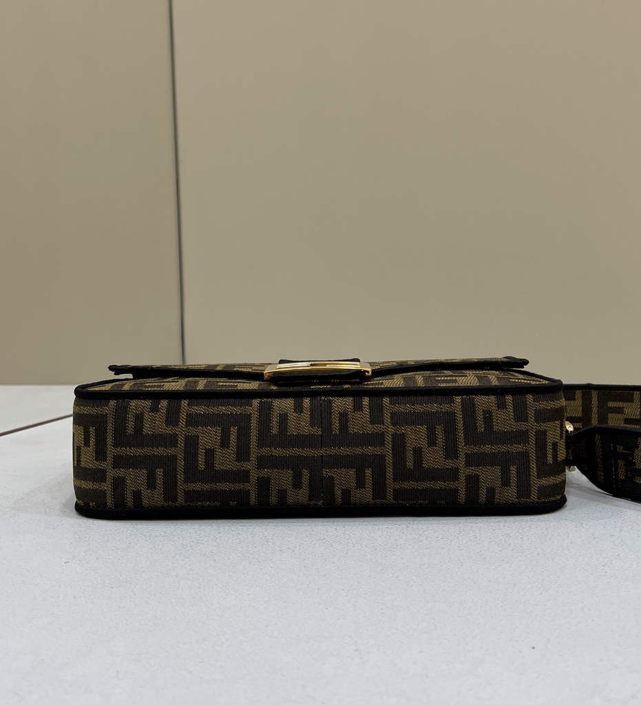 Fendi 8BR600 Baguette Jacquard FF fabric bag Brown - Default Title - View 5